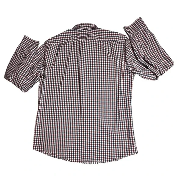 J. Crew Flex Slim Fit Gingham Check Button Down Shirt Men Large Red Blue Green - Picture 2 of 6
